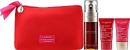 Gesichtspflegeset - Clarins VP Double Serum & Super Restorative (Gesichtsserum 50ml + Gesichtscreme 2x15ml + Kosmetiktasche) — Bild N2