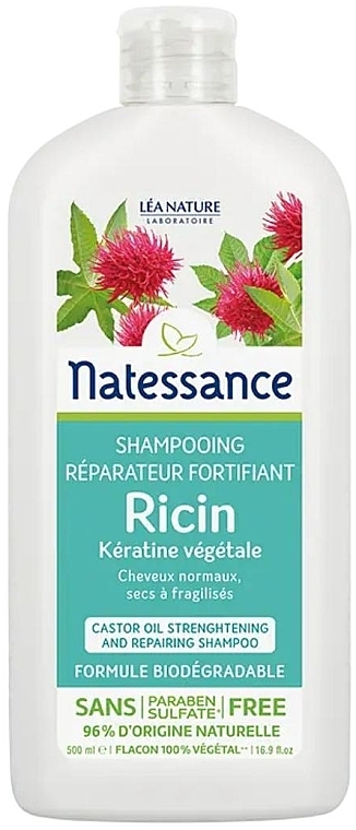 Haarshampoo mit Rizinusöl und pflanzlichem Keratin - Natessance — Bild N3