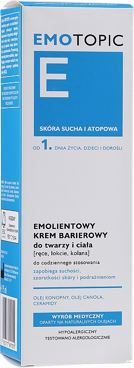 Weichmachende Schutzcreme für Gesicht und Körper - Pharmaceris E Emotopic Emollient Barrier Cream — Bild N3