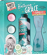 Düfte, Parfümerie und Kosmetik Badeset - Dirty Works Bathing Grace Pamper Set (Badeschaum 250ml + Augenpads 2St. + Badebombe 2x25g + Haarband 1St.)
