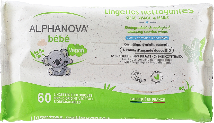 Sanfte und beruhigende Feuchttücher für Babys 72 St. - Alphanova Baby Very Soft Thick Wipes — Bild N1
