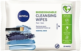 Düfte, Parfümerie und Kosmetik 3in1 Erfrischende Reinigungstücher für Gesicht, Augen und Lippen für normale Haut, 25 St - Nivea 3 in 1 Cleansing Wipes