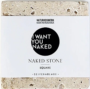 Seifenschale aus Naturstein Square  - I Want You Naked Stone Soap Holder From Natural  — Bild N1