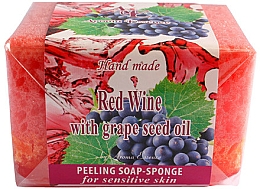 Düfte, Parfümerie und Kosmetik Handgemachte Peeling-Seife mit Traubenkernöl - Aroma Essence Peeling soap-sponge “Red Wine”