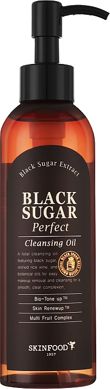 Gesichtsreinigungsöl mit schwarzem Zucker - SkinFood Black Sugar Perfect Cleansing Oil — Bild N1