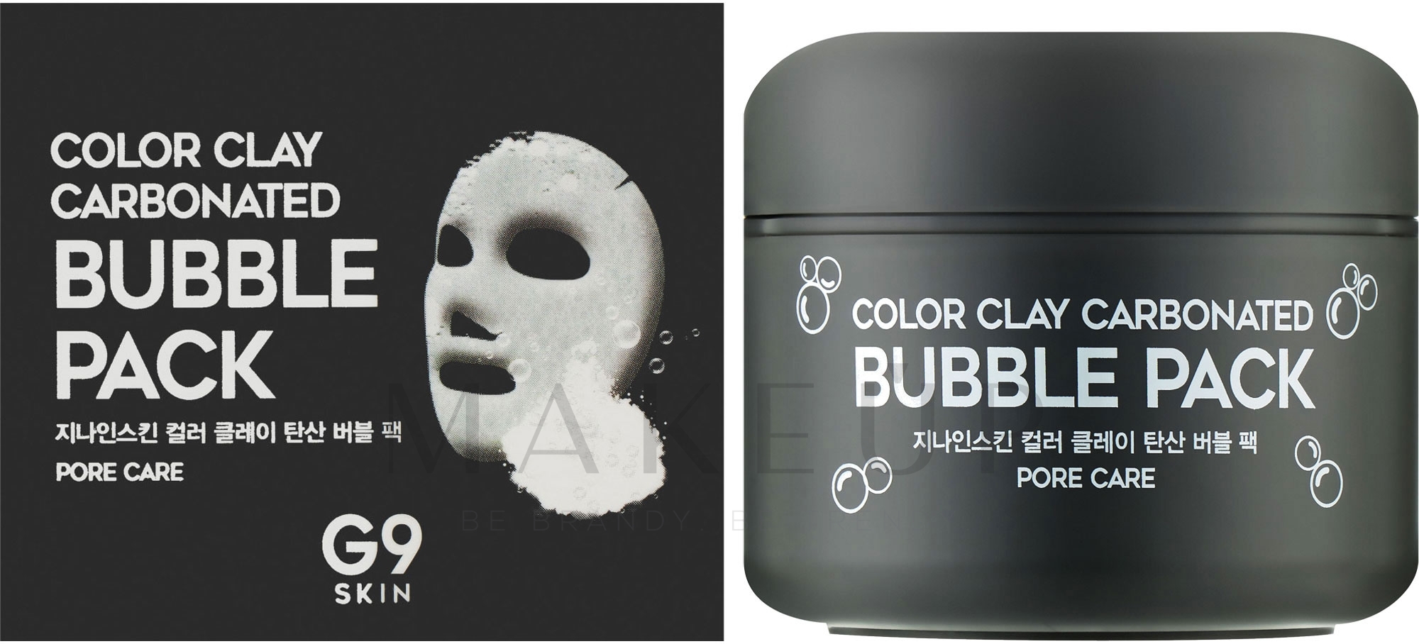 Bläschenmaske gegen Mitesser mit schwarzer Tonerde, Aktivkohle und kohlensäurehaltigem Mineralwasser für fettige und Aknehaut - G9Skin Color Clay Carbonated Bubble Pack — Bild 100 ml
