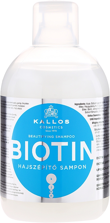Biotin Shampoo für schönes Haar - Kallos Cosmetics Biotin Beautifying Shampoo — Bild N1