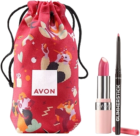 Set - Avon Hydramatic Iconic Pink (lipstick/3,6g + lip/liner/0,35g + acc/1pc) — Bild N1