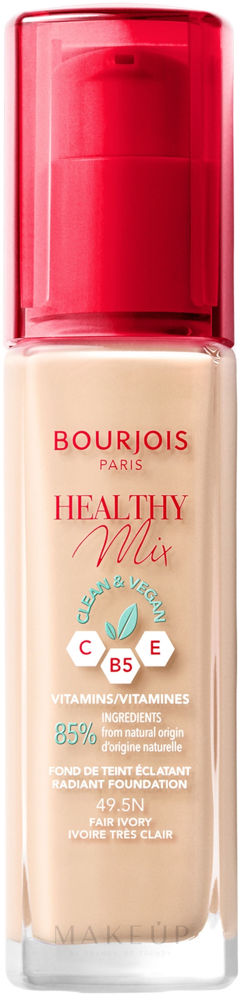 Bourjois Healthy Mix Clean & Vegan Foundation - Feuchtigkeitsspendende Foundation — Bild 49.5N - Fair Ivory