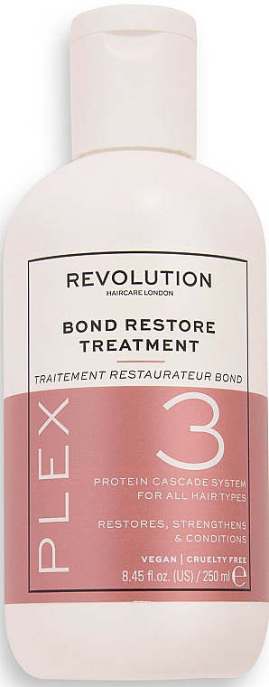 Regenerierende Haarbehandlung für trockenes und strapaziertes Haar mit Pflanzenproteinen und Provitamin B5 - Makeup Revolution Plex 3 Bond Restore Treatment — Bild N2