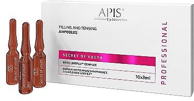 Faltenauffüllende und hautstraffende Gesichtsampullen - APIS Professional Secret Of Youth Filling And Tensing Ampoules  — Bild N1