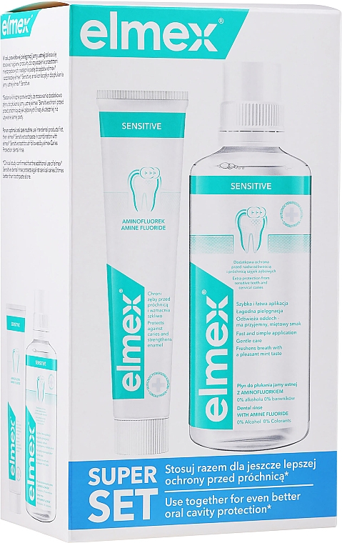 Set - Elmex Sensitive Set (water/400ml + toothpaste/75ml) — Bild N1