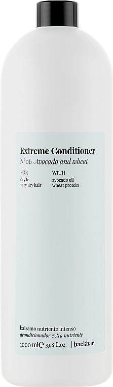 Feuchtigkeitsspendende Haarspülung mit Avocado- und Weizenöl - FarmaVita Back Bar Extreme Conditioner — Bild N1
