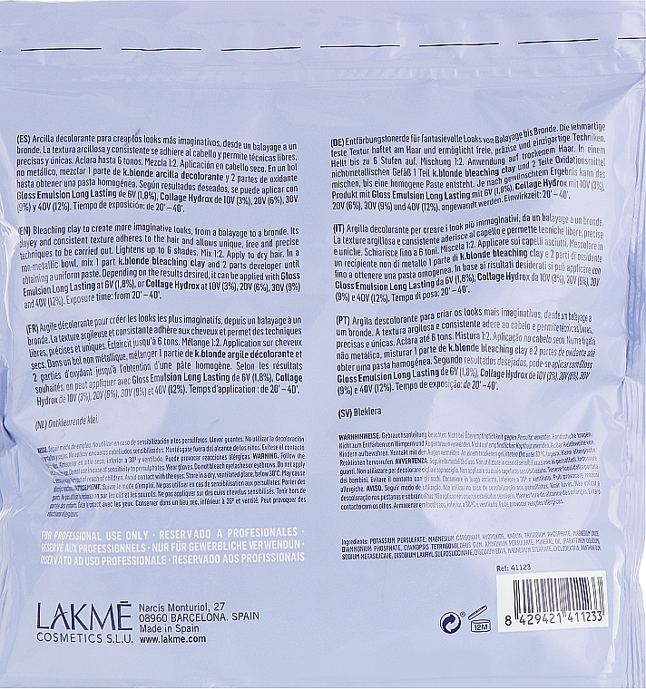 Entfärbungstonerde - Lakme K.Blonde Bleaching Clay — Bild N2
