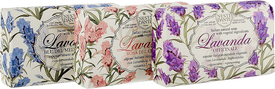 Naturseifen-Geschenkset Lavanda - Nesti Dante Gift Set Vegetable Soap Lavanda Collection (3x150g)  — Bild N1