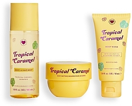 Set - I Heart Revolution Tropical Caramel Nourishing Set (Duschgel/50 ml + Körpercreme/68 g + Körpernebel/100 ml) — Bild N2