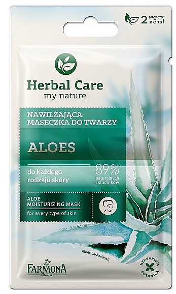 Feuchtigkeitsspendende Gesichtsmaske mit Aloe für alle Hauttypen - Farmona Herbal Care — Foto N1