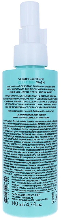 Waschschaum - Madara Cosmetics Acne Sebum Control Clear Skin Wash — Bild N2