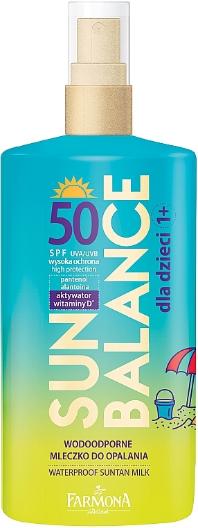 Wasserfeste Sonnenschutzmilch für Kinder SPF 50 - Farmona Sun Balance SPF50 — Bild N1