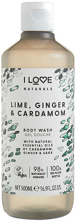 Feuchtigkeitsspendendes Duschgel mit Limette, Ingwer und Kardamom - I Love Naturals Lime, Ginger & Cardamon Body Wash — Bild N1