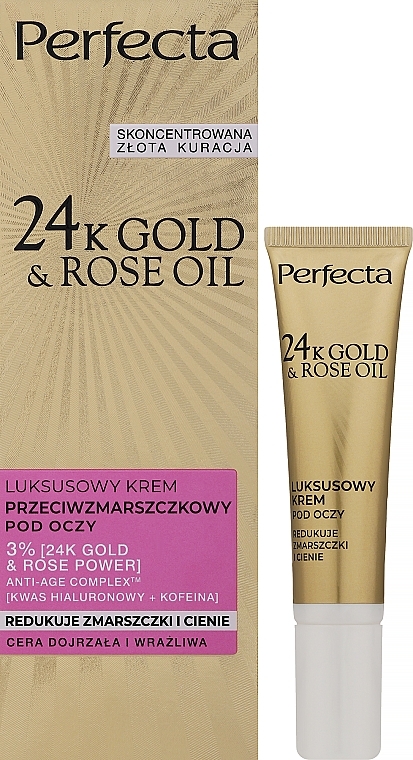 Anti-Falten-Augencreme - Perfecta 24k Gold & Rose Oil Anti-Wrincle Eye Cream  — Bild N2