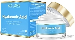 Gesichtscreme mit Hyaluronsäure - Exclusive Cosmetics Hyaluronic Acid Intensive Moisturizing Day & Night Cream  — Bild N1