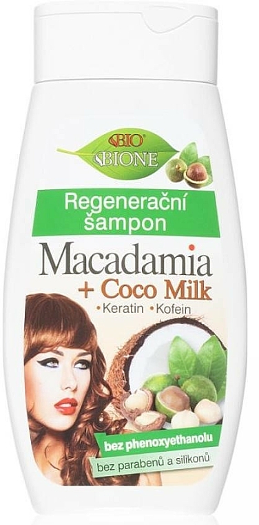 Regenerierendes Haarshampoo mit Macadamia, Kokosmilch, Keratin und Kofein - Bione Cosmetics Macadamia + Coco Milk Shampoo — Bild N1