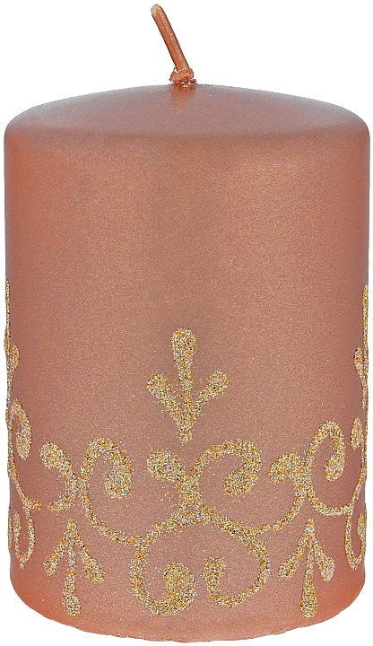 Dekorative Stumpenkerze Tiffany 7x10 cm rose-gold - Artman Tiffany Candle — Bild N1