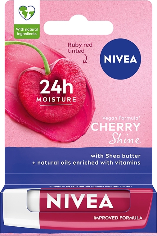Lippenbalsam "Cherry Shine" - NIVEA Lip Care Fruity Shine Cherry Lip Balm — Bild N1