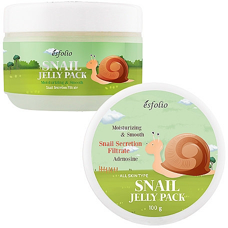 Feuchtigkeitsspendende, beruhigende und glättende Nachtmaske mit Schneckensekretfiltrat und Aloe Vera - Esfolio Snail Shape Memory Jelly Pack — Bild N1
