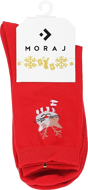 Socken mit Weihnachtsmotiv für Damen CSLS250-020, rot - Moraj — Bild N1