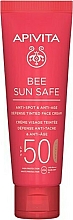 Anti-Aging Tönungscreme für das Gesicht mit Meeresalgen und Propolis SPF 50 - Apivita Bee Sun Safe Anti-Spot & Anti-Age Defense Tinted Face Cream SPF 50 — Bild N1