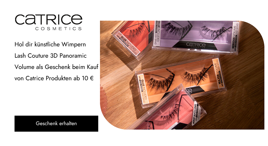 Beim Kauf von Catrice Produkten ab 10 € erhältst du künstliche Wimpern Lash Couture 3D Panoramic Volume geschenkt