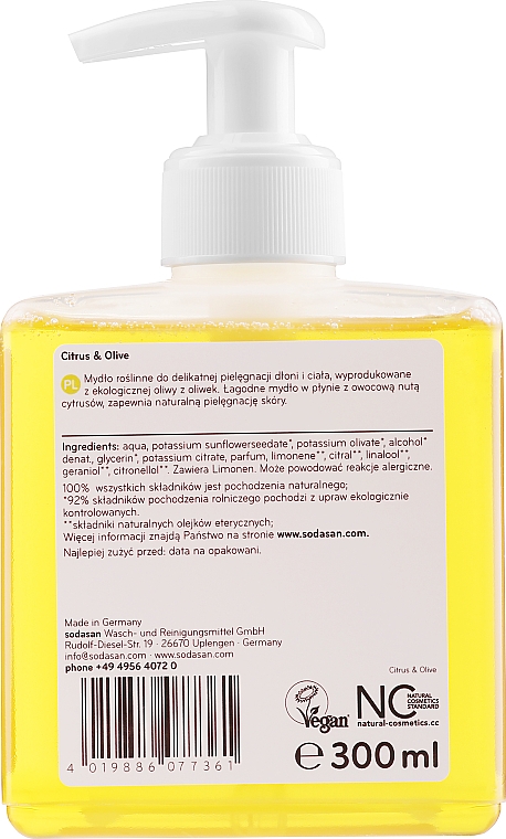Flüssigseife Zitrus und Olive - Sodasan Citrus And Olive Liquid Soap — Bild N4
