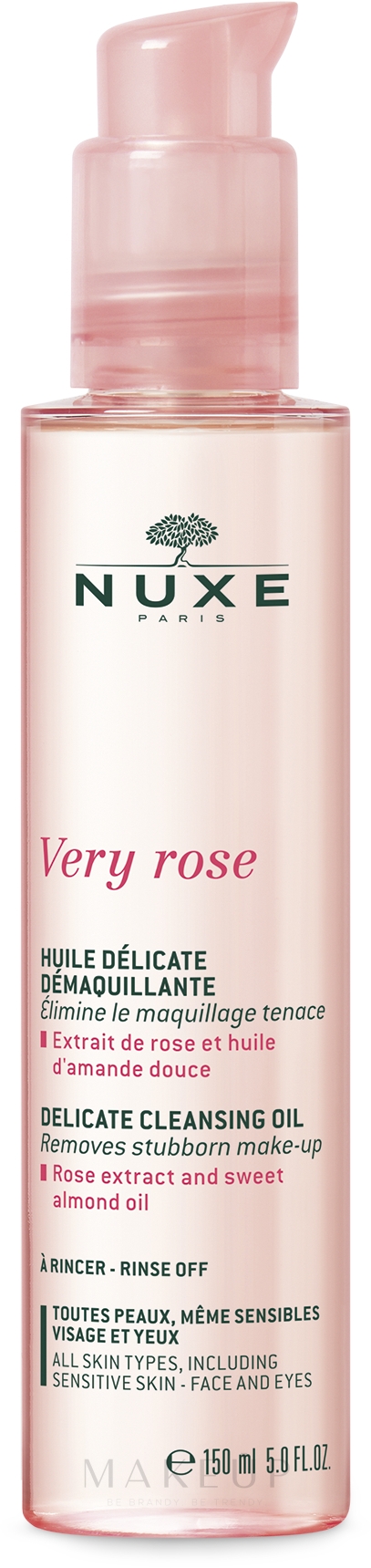 Zartes Reinigungsöl zum Abschmiken mit Rosenextrakt und Süßmandelöl - Nuxe Very Rose Delicate Cleansing Oil — Bild 150 ml