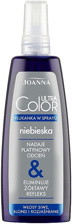 Haarspray ohne Auswaschen blau für graues, blondes und aufgehelltes Haar - Joanna Ultra Color System Hair Rinse Spray Blue — Bild N5