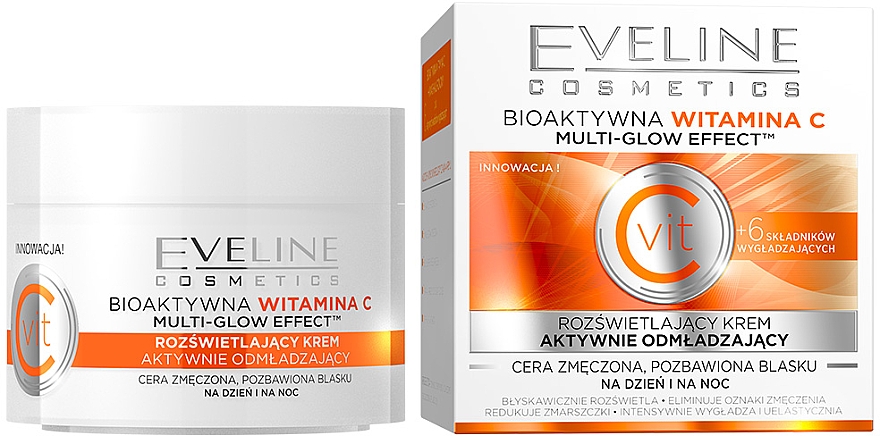 Aufhellende und verjüngernde Gesichtscreme mit Vitamin C - Eveline Cosmetics Vit C Face Cream