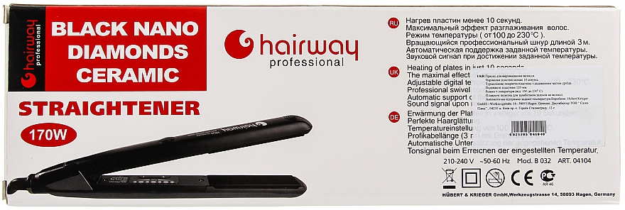 Glätteisen - Hairway Black Nano Diamonds Ceramic MCH Technology — Bild N2