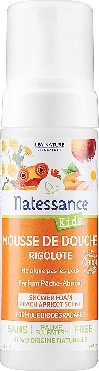 Bio-Duschschaum - Natessance Peach & Apricot Kids Shower Foam — Bild N1