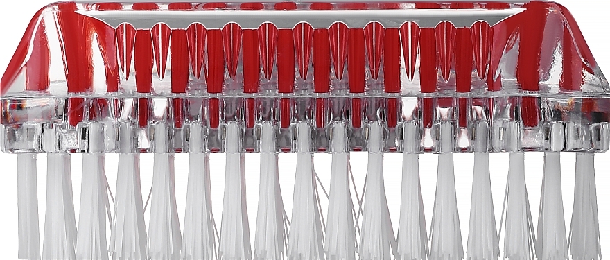 Doppelseitige Hand- und Nagelbürste Wawel transparent mit rot - Sanel — Bild N1
