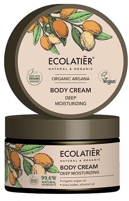 Intensiv feuchtigkeitsspendende Körpercreme mit Arganöl - Ecolatier Organic Argana Body Cream — Bild N1