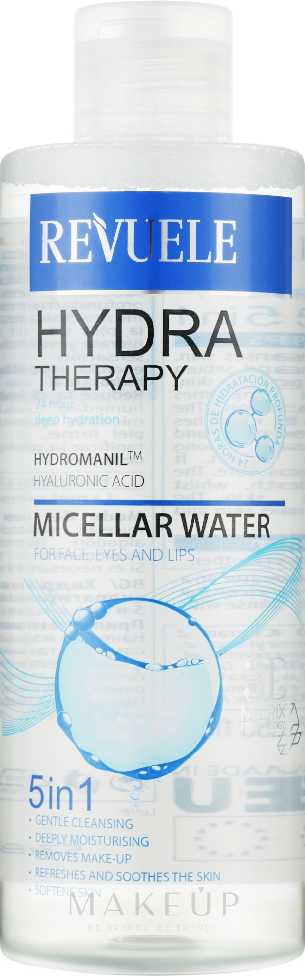 5in1 Mizellenwasser mit Hyaluronsäure - Revuele Hydra Therapy 5 In 1 Intense Moisturising Micellar Water — Bild 400 ml