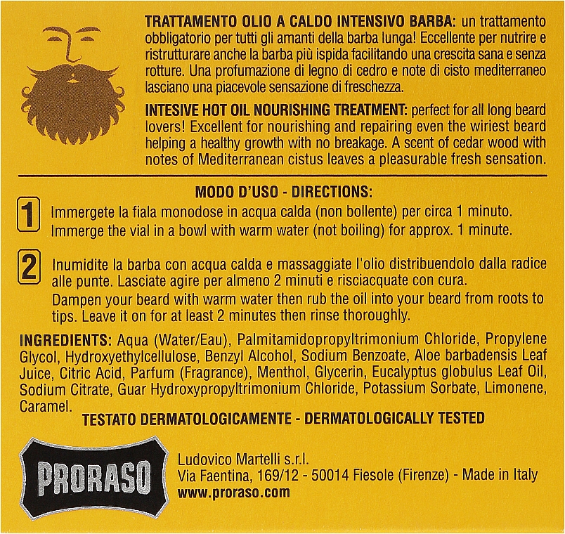 Bartöl mit Holz und Gewürze 4 St. - Proraso Hot Oil Beard Treatment — Bild N3