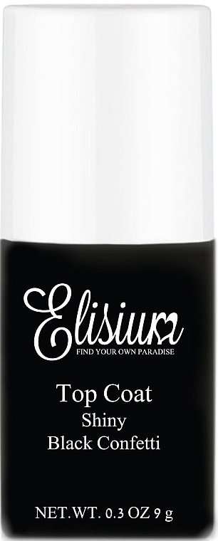 Nagelüberlack - Elisium Top Coat Shiny Black Confetti — Bild N1