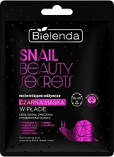 Aufhellende und pflegende schwarze Tuchmaske - Bielenda Snail Beauty Secrets Black Sheet Mask  — Bild N1