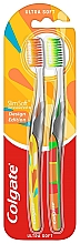 Düfte, Parfümerie und Kosmetik Zahnbürste extra weich orange, hellgrün 2 St. - Colgate Slim Soft Ultra Soft Design Edition