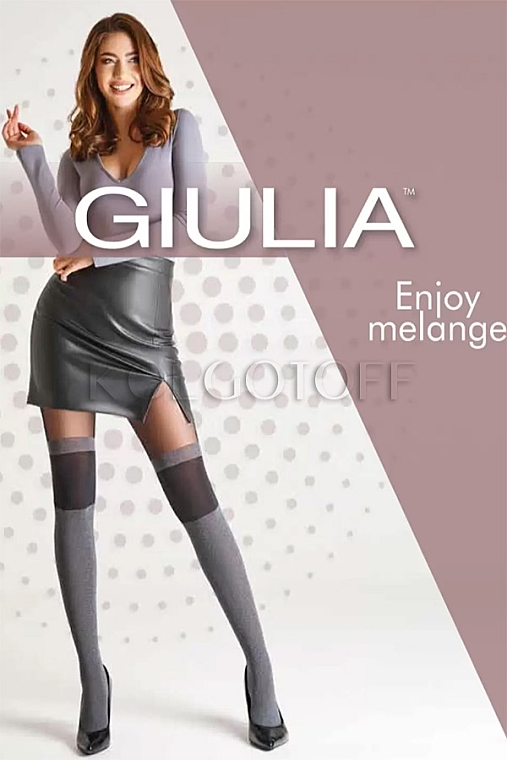 Damenstrumpfhose Enjoy Melange/ Model 2" 60 DEN, dunkelgrau meliert - Giulia — Bild N1