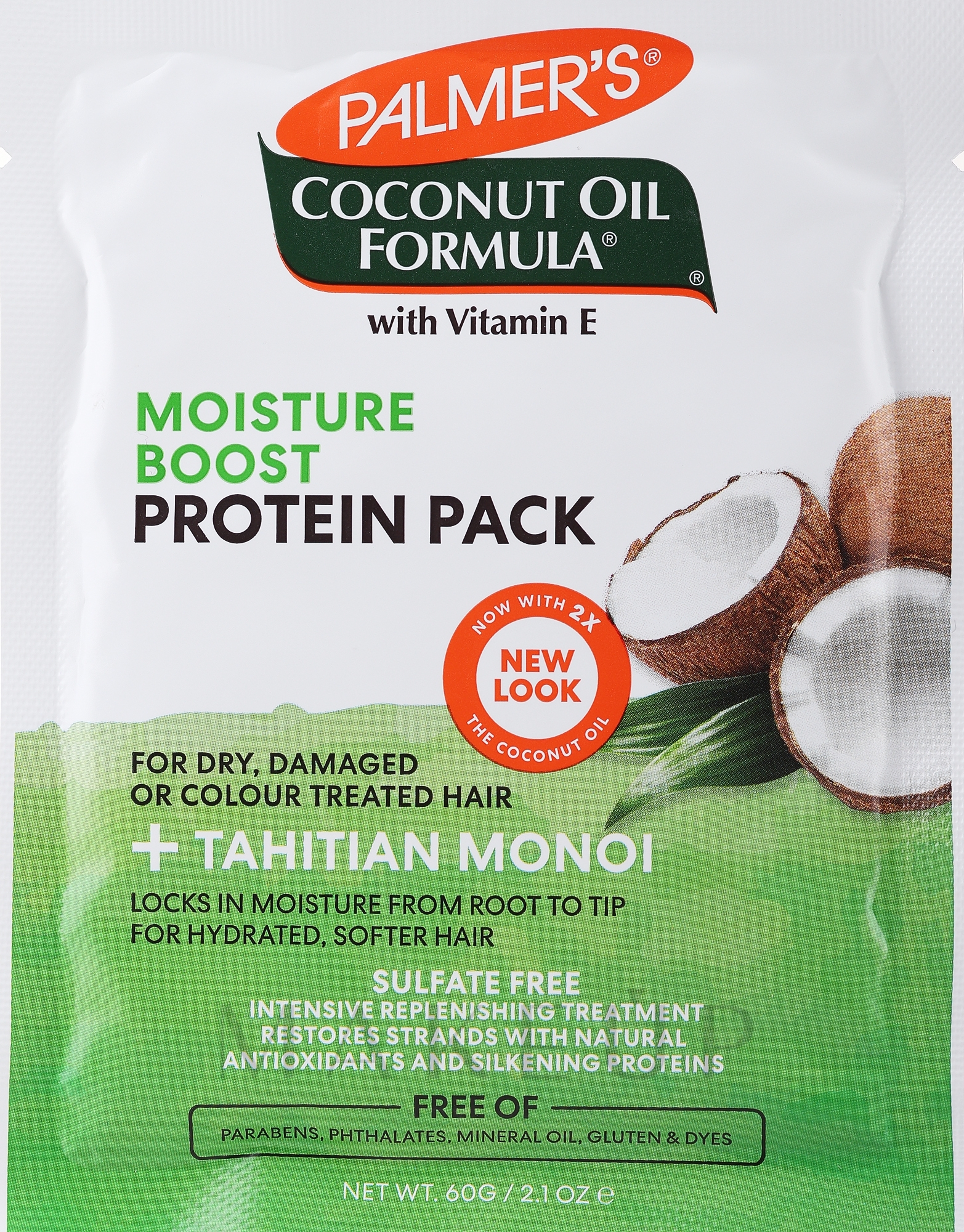 Proteinmaske mit Kokosnussöl für trockenes, strapaziertes und coloriertes Haar - Palmer's Coconut Oil Formula Deep Conditioning Protein Pack — Bild 60 g