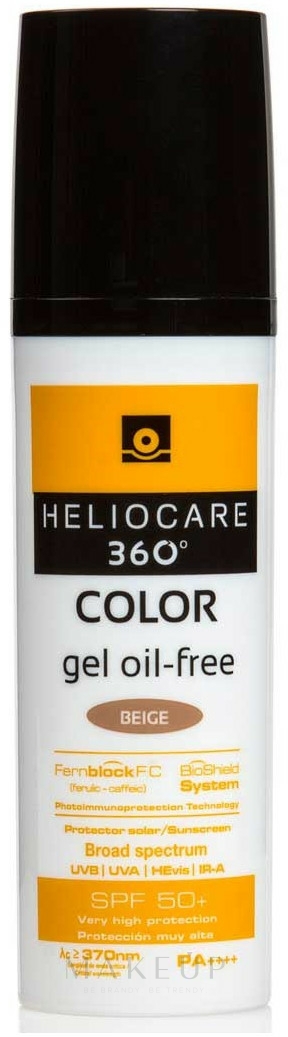 Getöntes Sonnenschutzgel mit LSF 50 - Cantabria Labs Heliocare 360 Gel Oil Free Color — Bild Beige