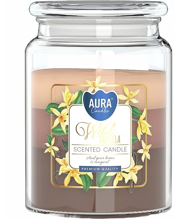 Duftende dreischichtige Kerze im Glas Wilde Vanille - Bispol Aura Scented Candle Wild Vanilla — Bild N1